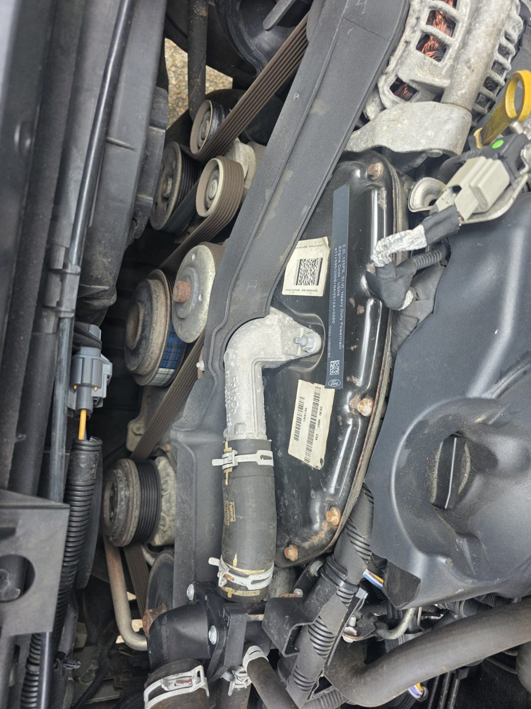 Auxiliary belt and engine repair